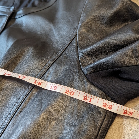 Anne Klein black leather light jacket 1X - Picture 5 of 7